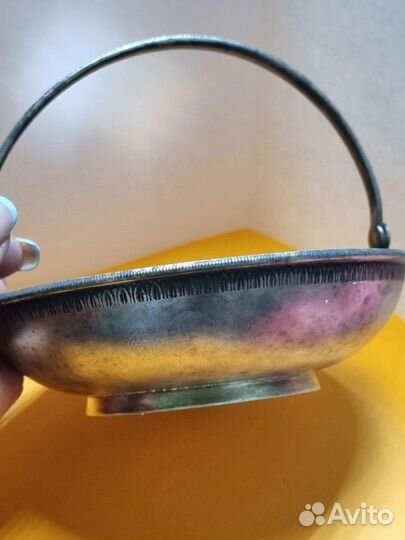 Сахарница, конфетница. Мельхиор