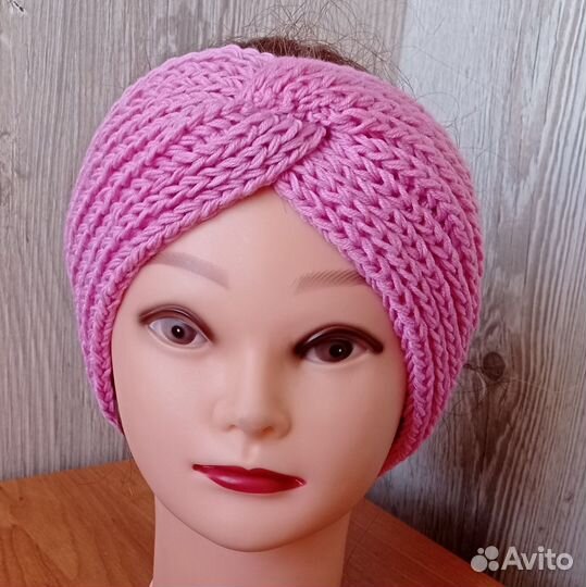 Повязка на голову вязаная