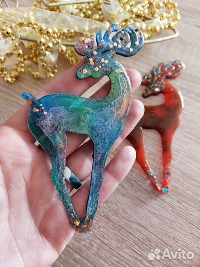 Новогодние игрушки из эпоксидной смолы
