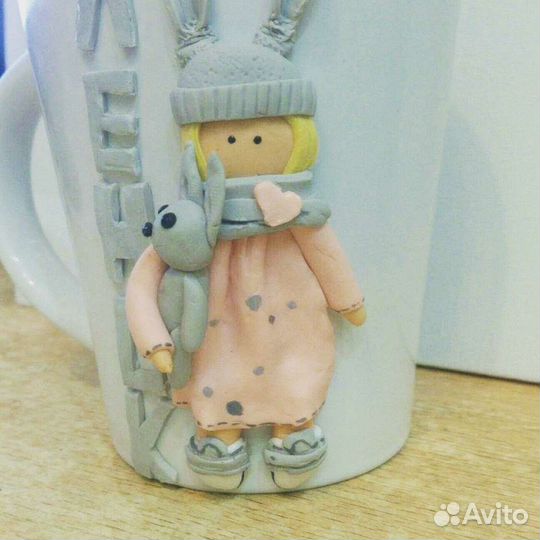 Кружка из полимерной глины ручной работы