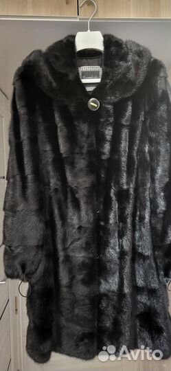 Шуба норковая с капюшоном 44 46 черная