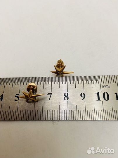 Золотые Серьги пусеты гвоздики 585