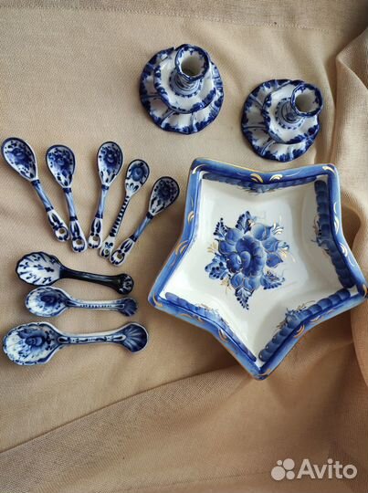 Гжель посуда в ассортименте