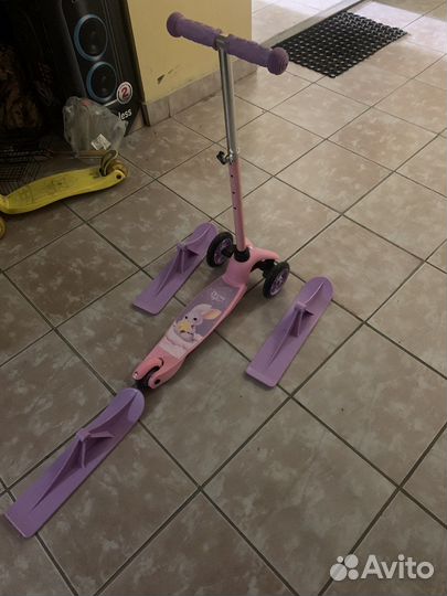 Самокат снегокат 2 в 1