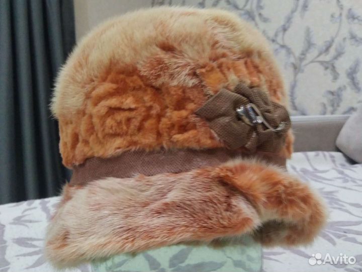 Шапка зимняя норковая женская