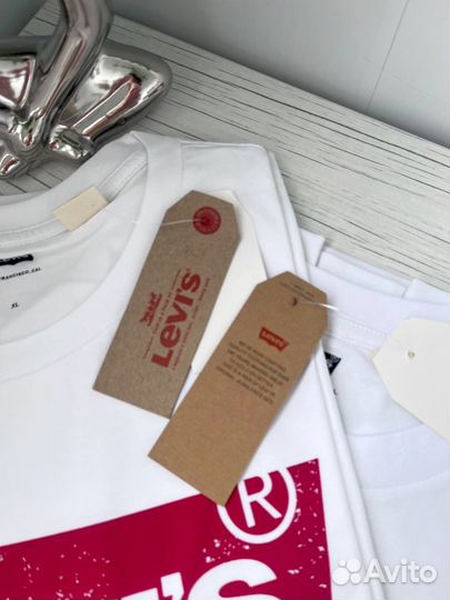 Футболка женская мужская levis оригинал белая