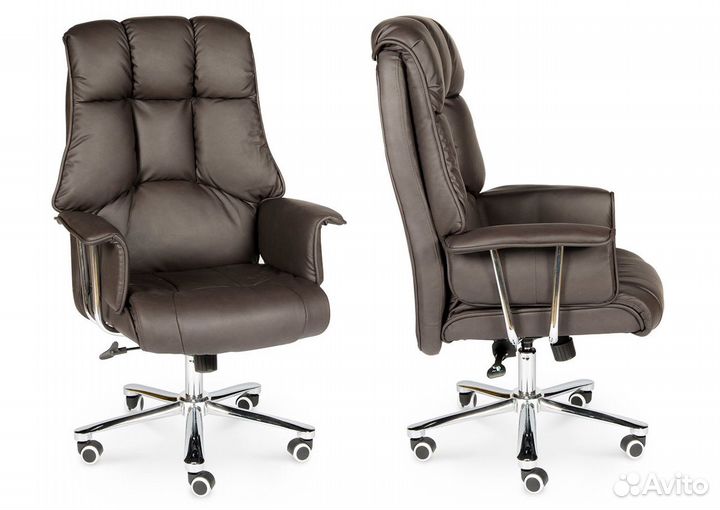 Кресло Президент (до 150 кг.) коричневая кожа