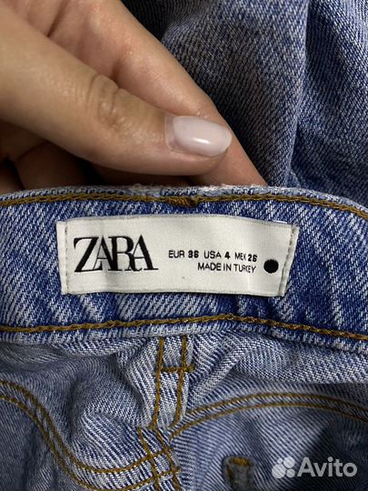 Джинсы zara женские с высокой посадкой