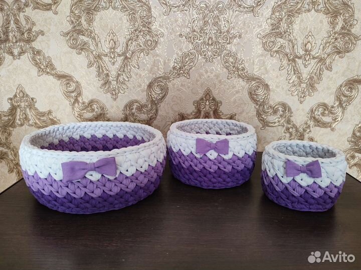 Корзины из трикотажной пряжи