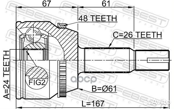 ШРУС внешний toyota camry V40 0110-ACV30A48 011