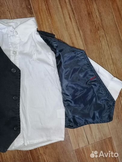 Рубашка белая с жилеткой нарядные