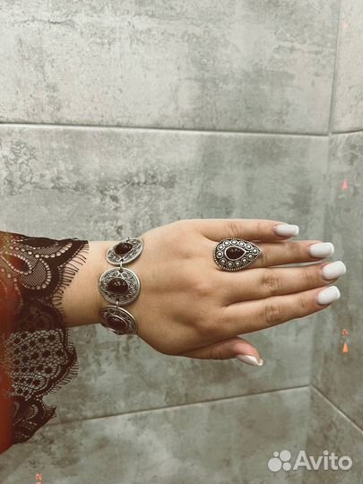 Винтажный комплект в стиле бохо колько и браслет