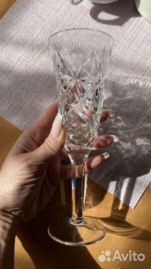 Хрустальные фужеры бокалы рюмки салатники