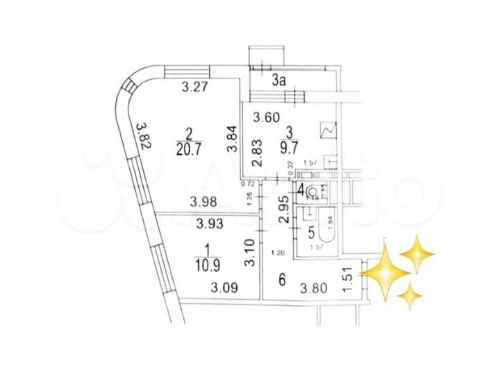 2-к. квартира, 56 м², 22/24 эт.