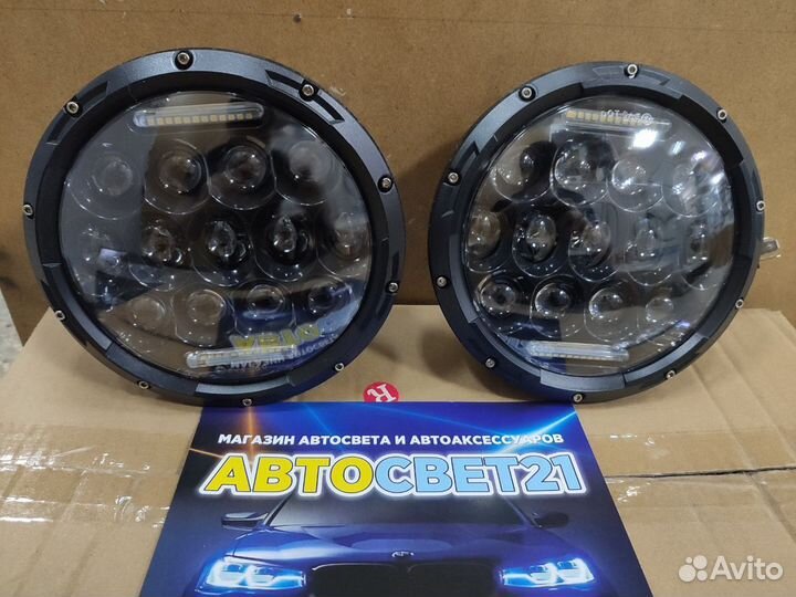 Led фары Нива / УАЗ с дхо