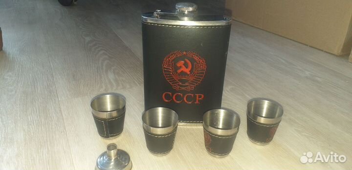 Фляжки коньячные из нержавейки.Новые. СССР и с орн