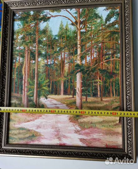 Картина холст масло Сосновый лес