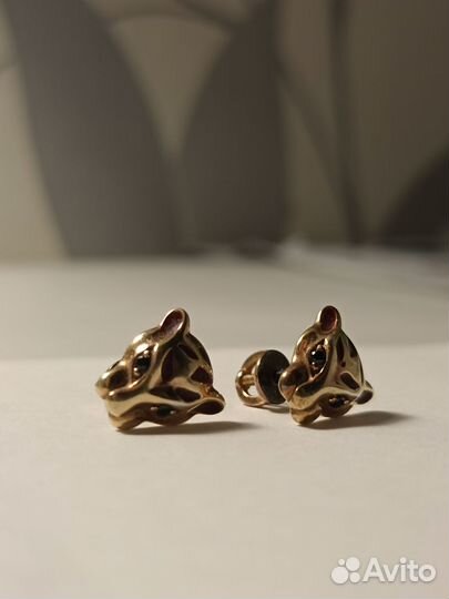 Серьги гвоздики позолоченные