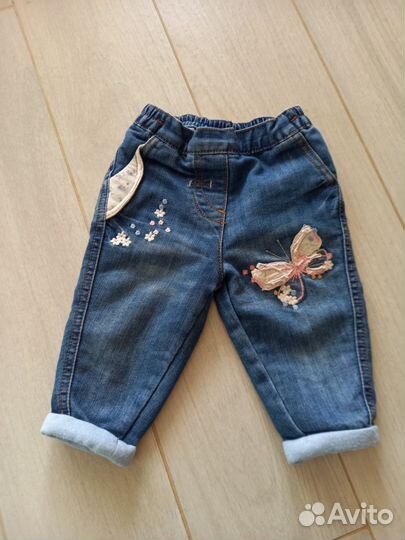 Джинсы для девочки 6-9 мес