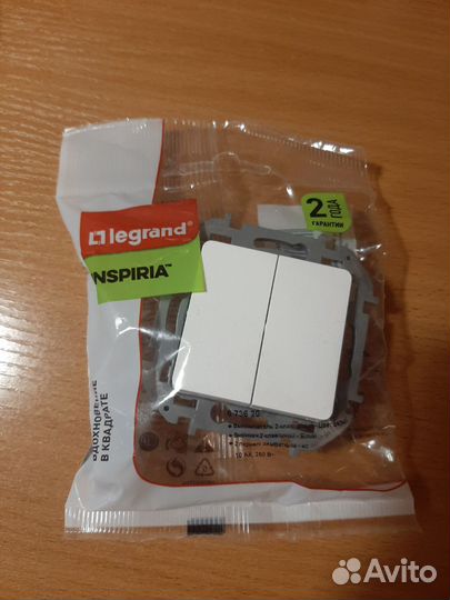 Выключатель Legrand Inspiria двухклавишный