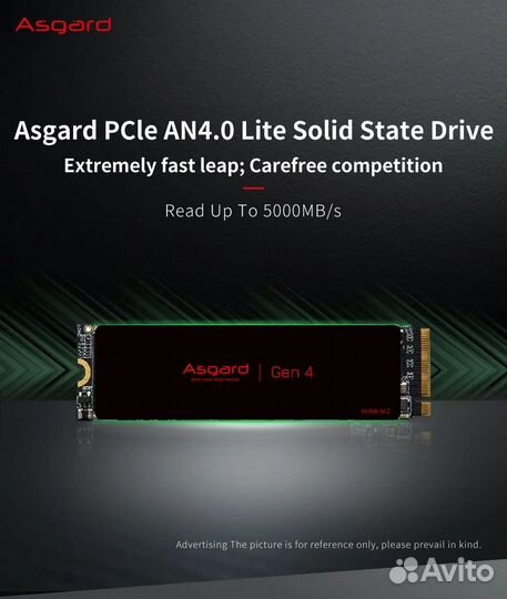 SSD Asgard M2 PCIe 4,0 Lite 2Tb (BOX) новый