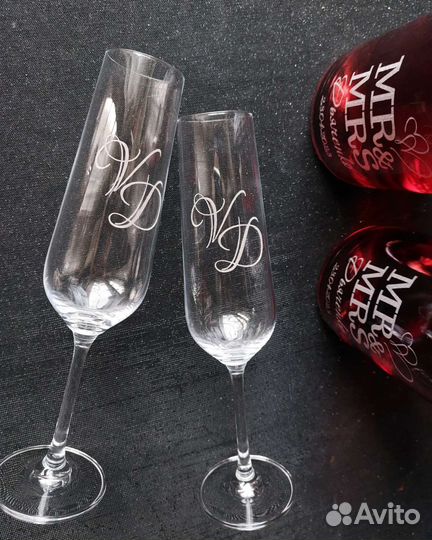 Свадебные бокалы, гравировка бокалов