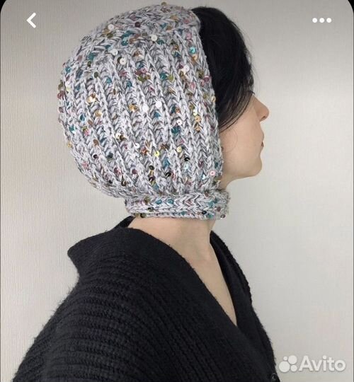 Шапка чепчик с пайетками