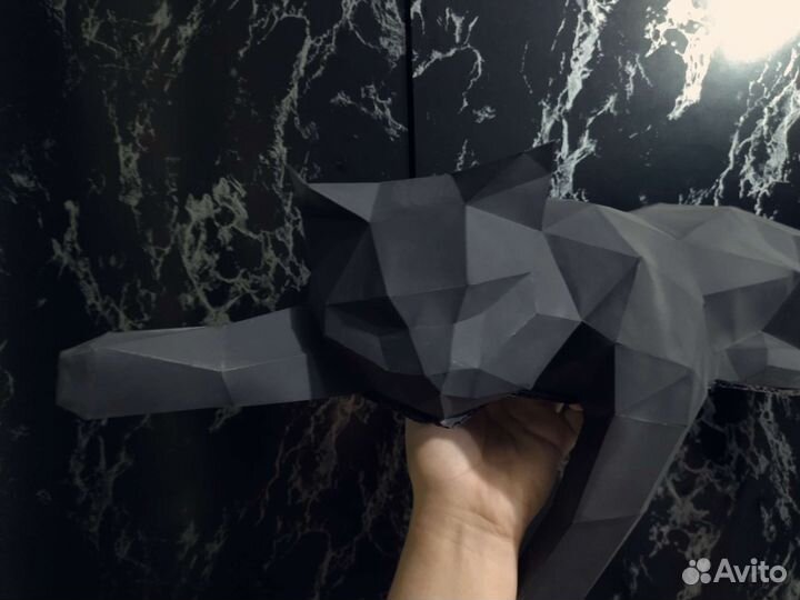 Паперкрафт фигура кота из бумаги