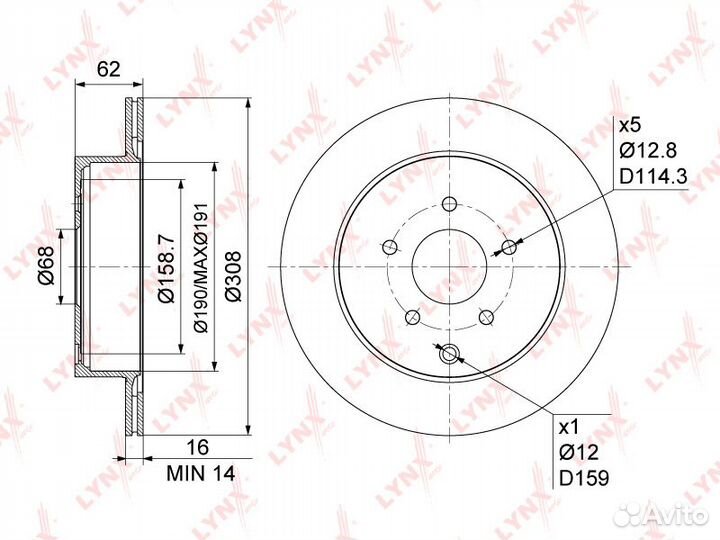 BN-1116 диск торм. задний Nissan Murano 3.5 4W