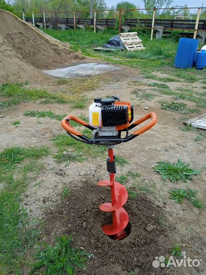 Бурение лунок Мотобуром, 200мм/250мм. Покос травы