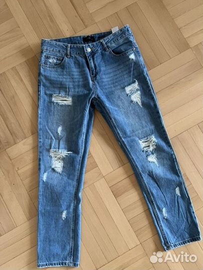 Джинсы летние lime и с вышивкой boohoo