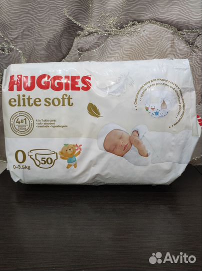 Подгузники Huggies elite soft 0