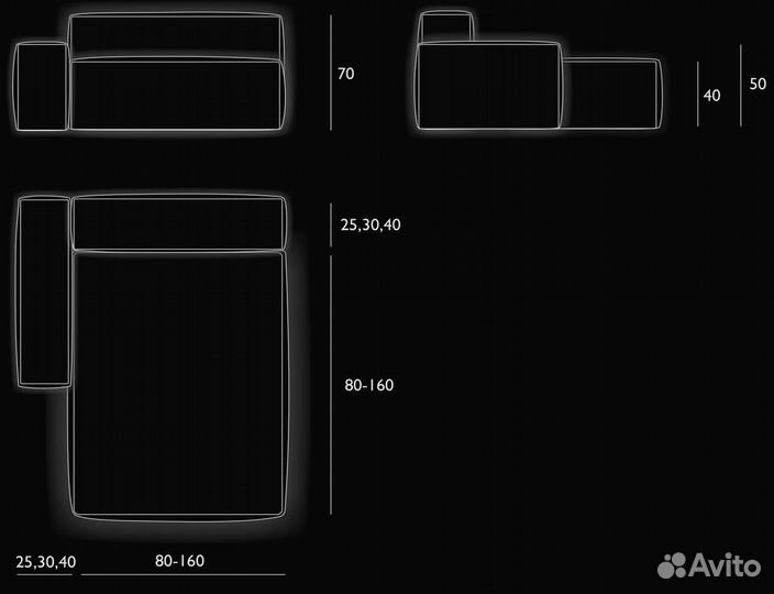 Диван со спальным местом 4400х1800 мм