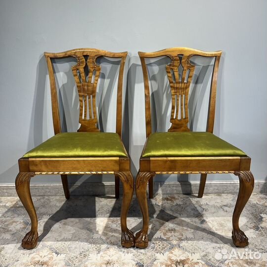 Антикварные парные стулья. Чиппендейл Д32