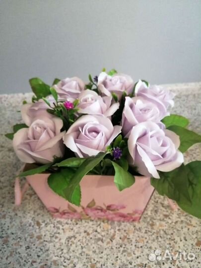 Букет из мыльных роз