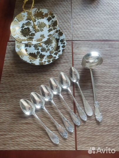Ложки,половник мельхиор СССР