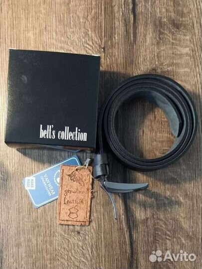 Мужской кожаный ремень черный