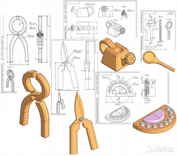 Оцифровка, разработка чертежей и 3D моделей