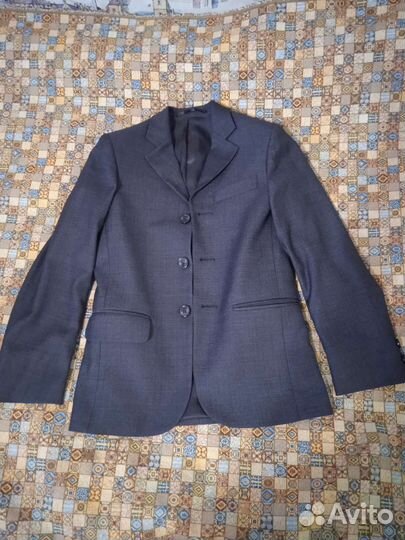Школьный пиджак для мальчика 134 серый