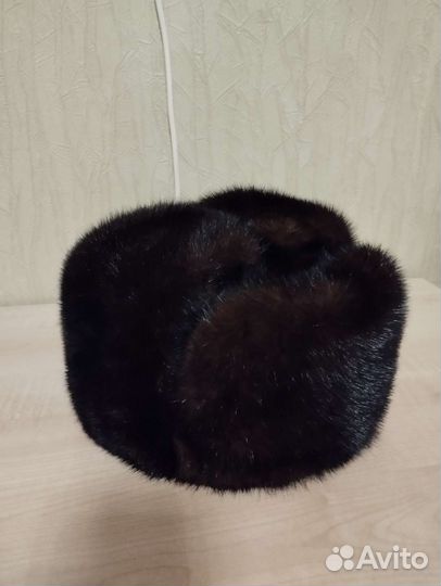 Норковая шапка мужская, 59 размер, почти новая