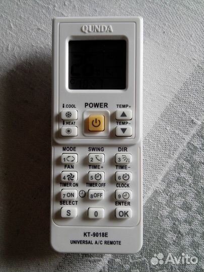 Универсальный пульт кондиционера Qunda kt9018e