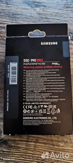 SSD накопитель Samsung 990 Pro MZ-V9P2T0B/AM 2тб