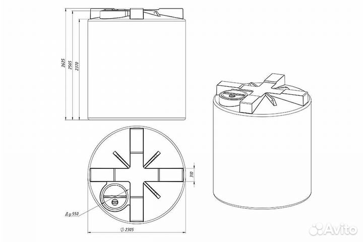 Емкости 10000 литров усиленная под кас сзр жку