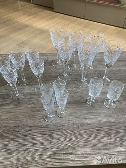 Хрустальные фужеры бокалы, рюмки СССР