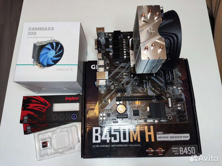 Комплект: Ryzen 5500, B450, 16Gb, кулер