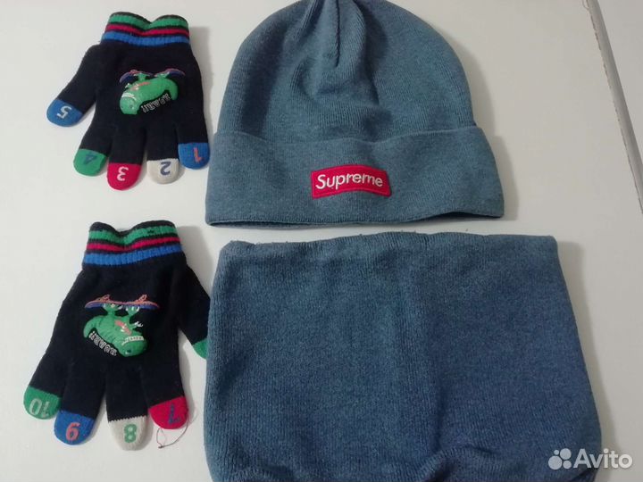 Шапка, снуд и перчатки для мальчика