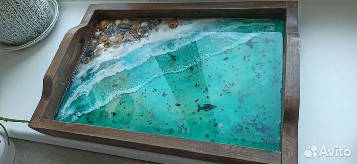 Поднос деревянный 41*27*6см