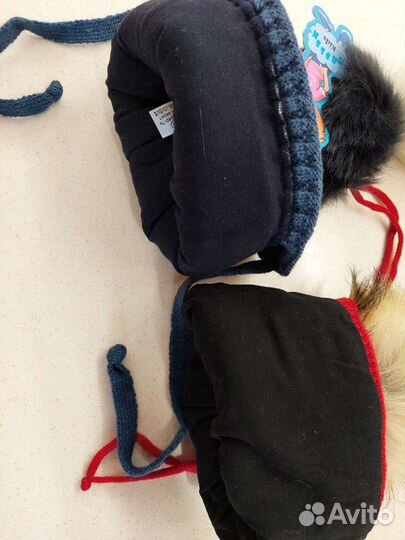 Шапки зимние новые 0.5 лет и 3 года