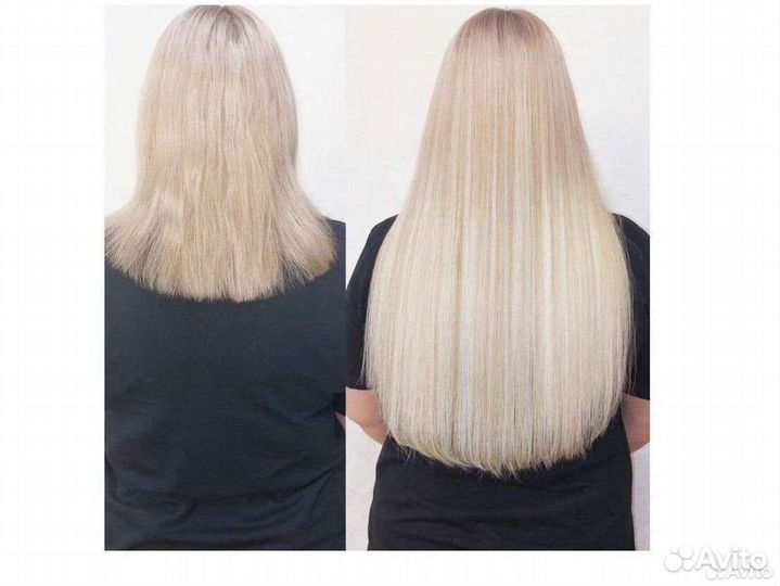 Волосы блонд+ работа 55-60 см lux