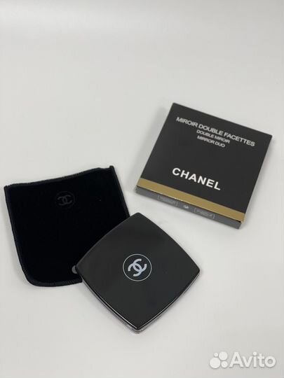 Зеркало chanel vip gift карманное двойное в чехле